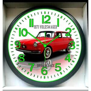 1966 VW Volkswagen Square Back Glow In The Dark Wall Clock New!